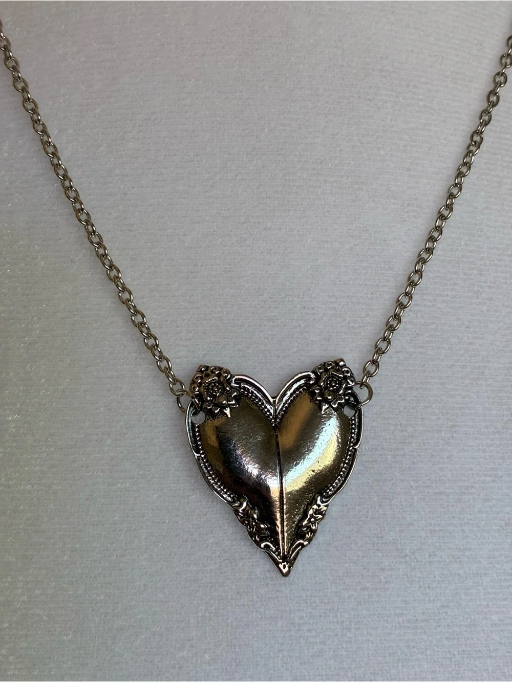 Armor Heart Pendant Necklace in Silver - Women Jewelry